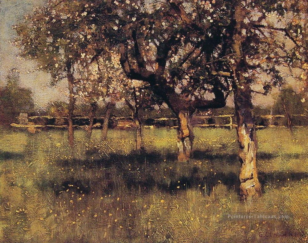 Un verger en mai paysage moderne Impressionniste Sir George Clausen Peintures à l'huile
